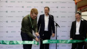 Official office opening - cutting the ribbon
